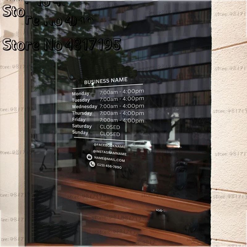 Vinyl Floor Plank - Opening Hours With Custom Business Logo