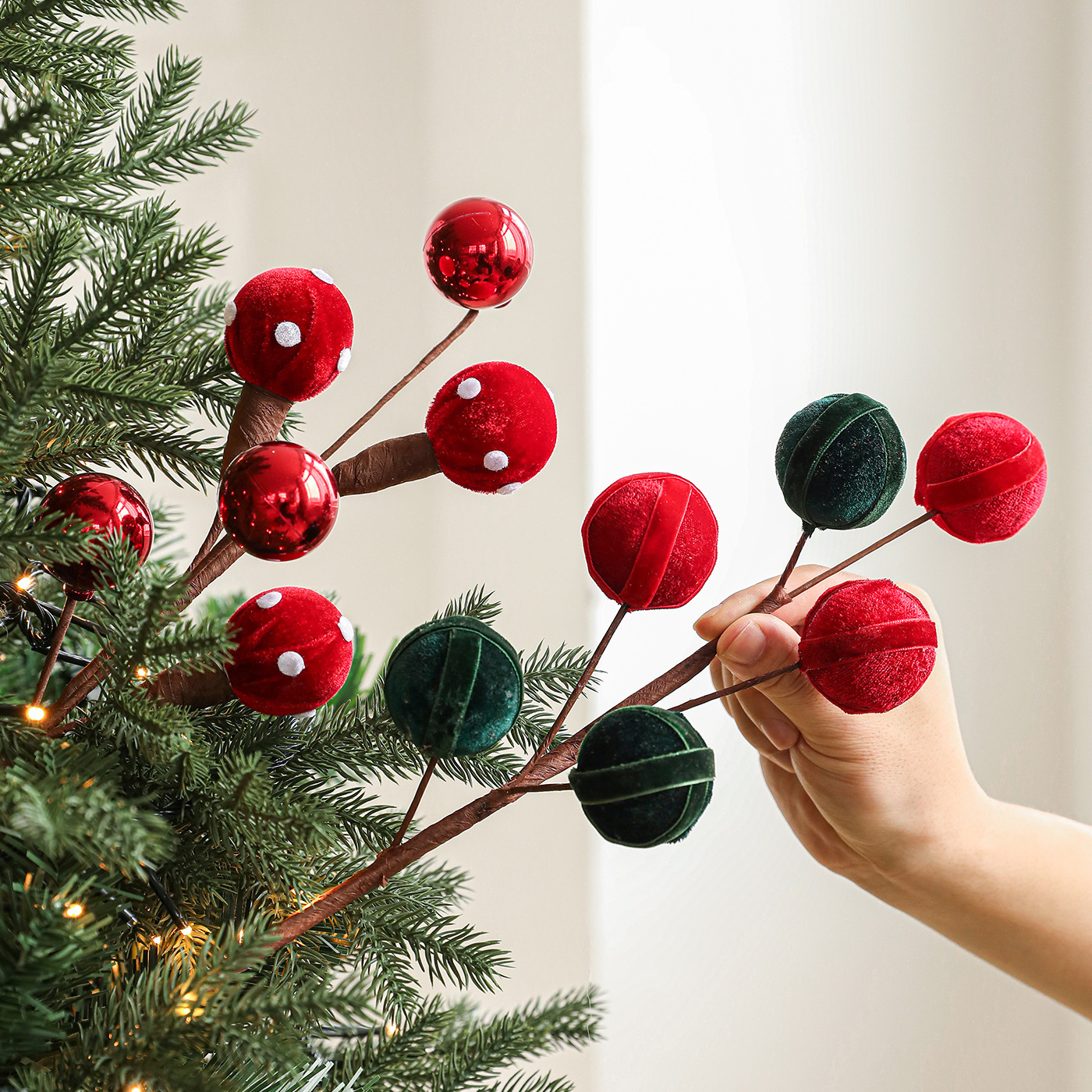 Home Improvement Shop - Flocked Lollipop Ornament Soft Artificial Bouquet
