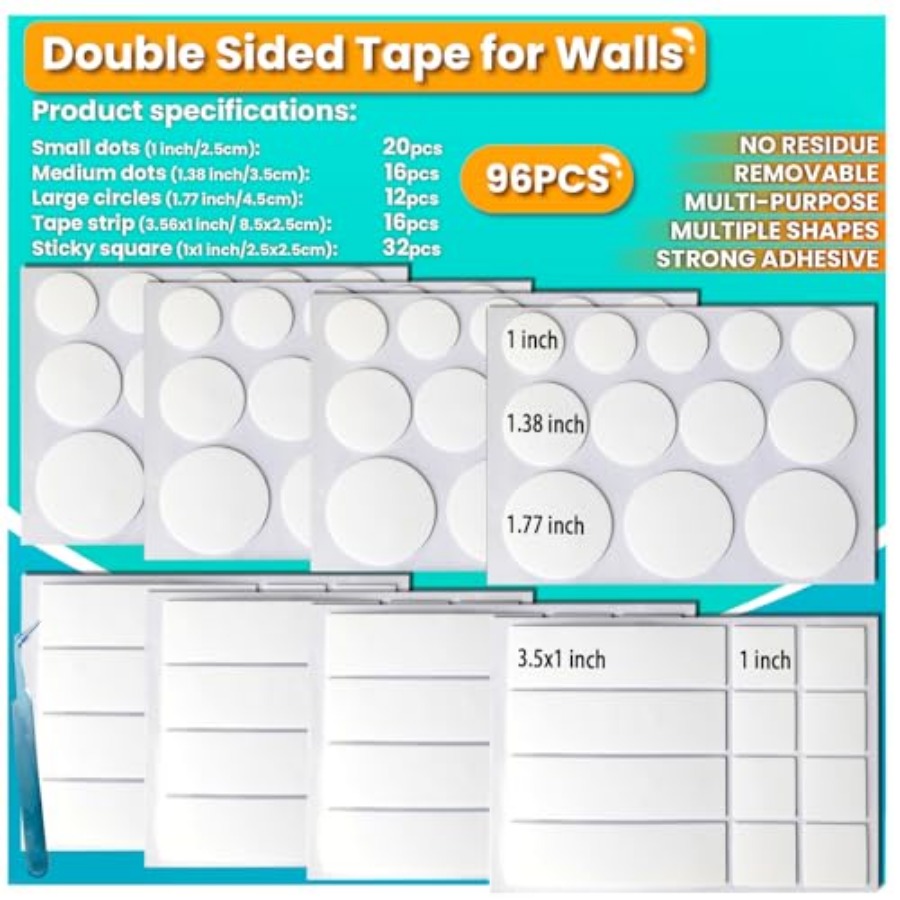 Double Sided Tape for Walls, P - Picture Hanging Strip incelemesi ve fiyatı