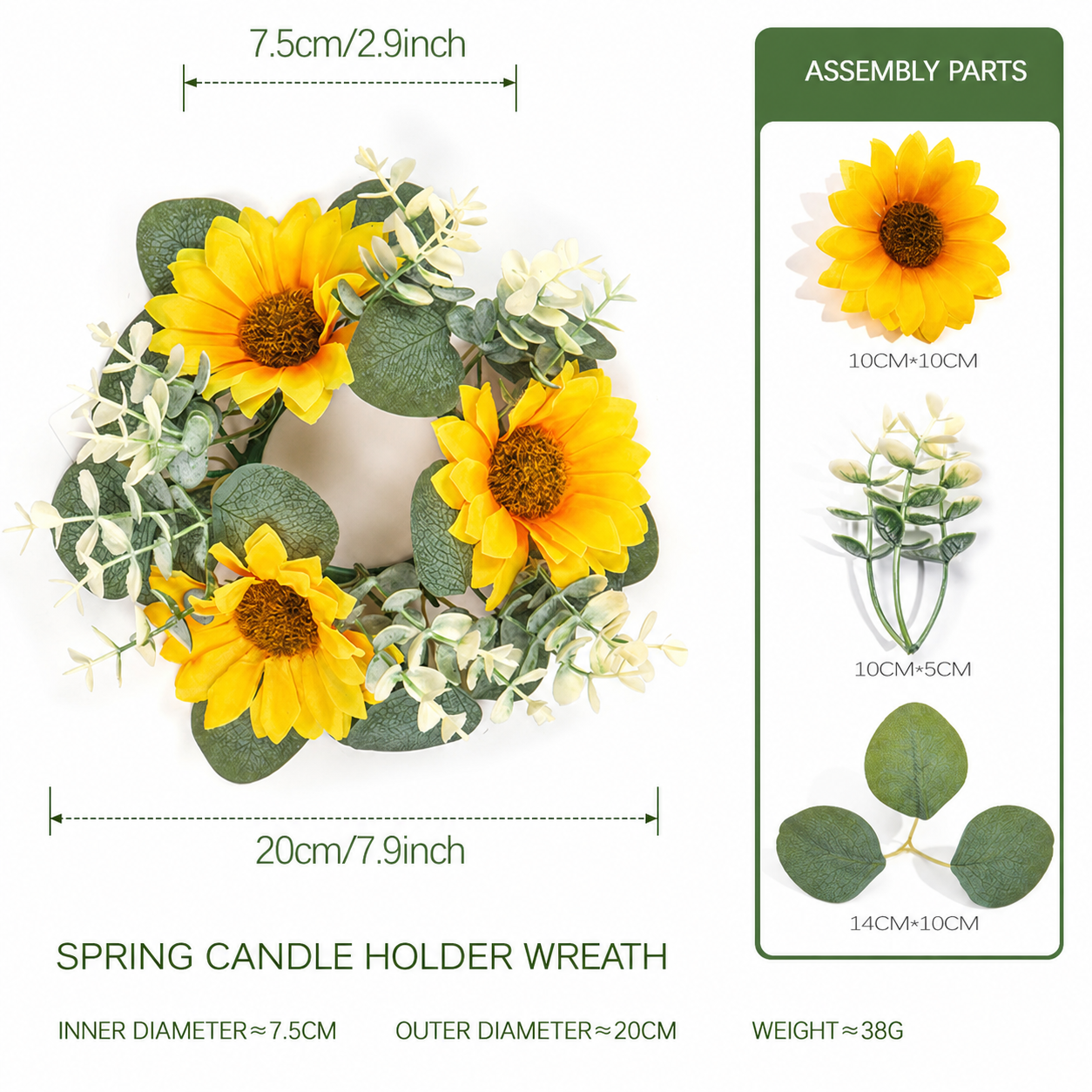 Artificial Sunflower Wreath Li - Home Improvement Shop incelemesi ve fiyatı