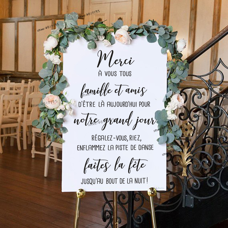 Wedding MERCI Sign Vinyl Decal - Vinyl Floor Plank incelemesi ve fiyatı