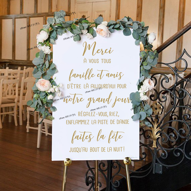 Wedding MERCI Sign Vinyl Decal - Vinyl Floor Plank incelemesi ve fiyatı